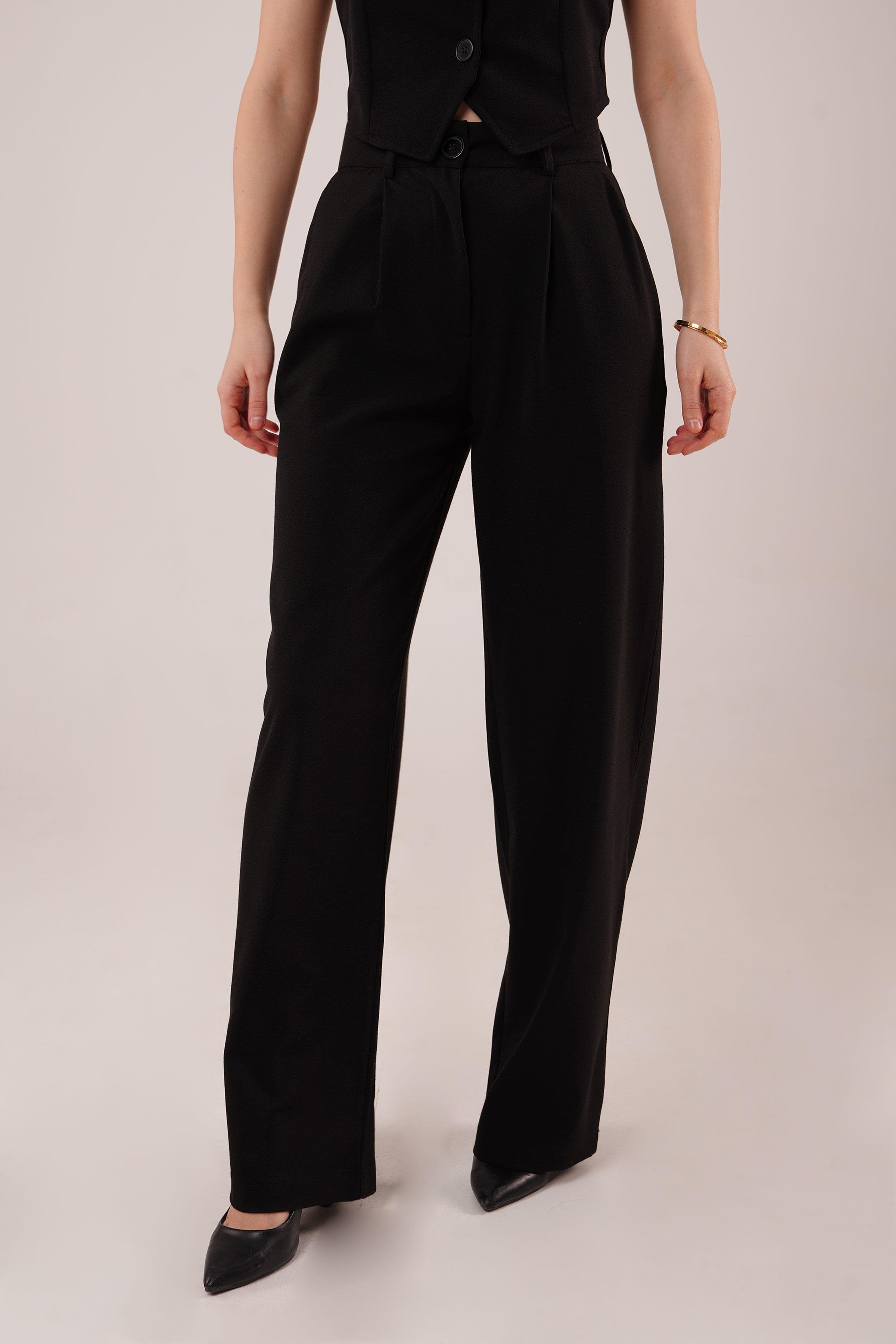 Premium Model Oturtmalı Siyah Pantolon (147526)