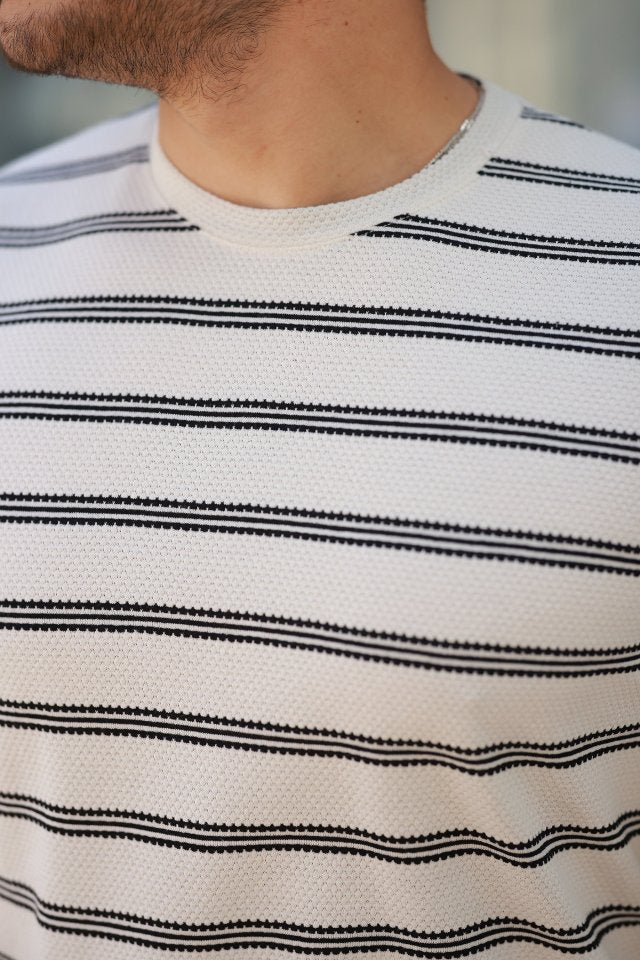 Erkek çizgili Kısa Kollu T-shirt (160096)