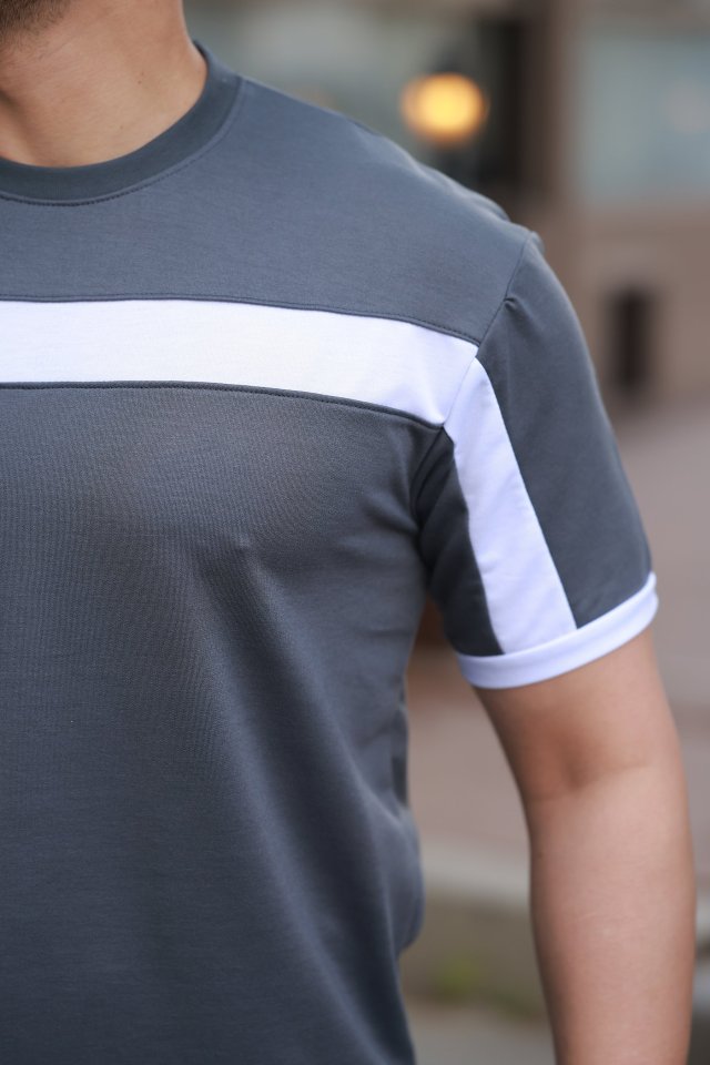 Erkek Şerit Detaylı Kısa Kollu T-shirt (160883)