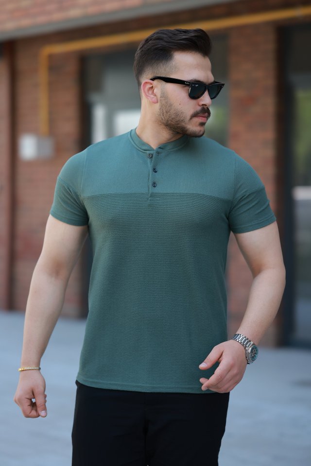 Erkek Hakim Yakalı Kısa Kollu Pamuklu T-shirt (161511)