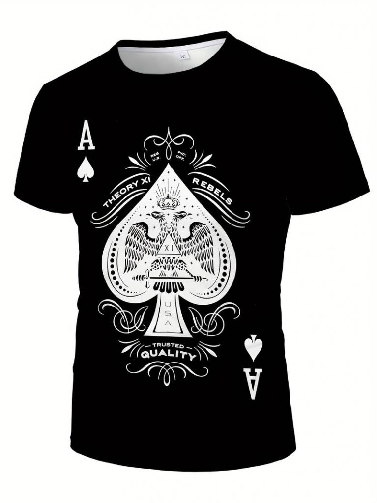 Erkekkısa Kollu Yuvarlak Yaka Desenli Viskon T-shirt (168615)