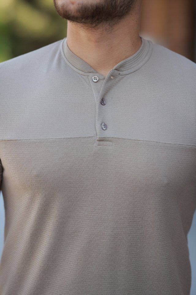 Erkek Hakim Yakalı Kısa Kollu Pamuklu T-shirt (161509)