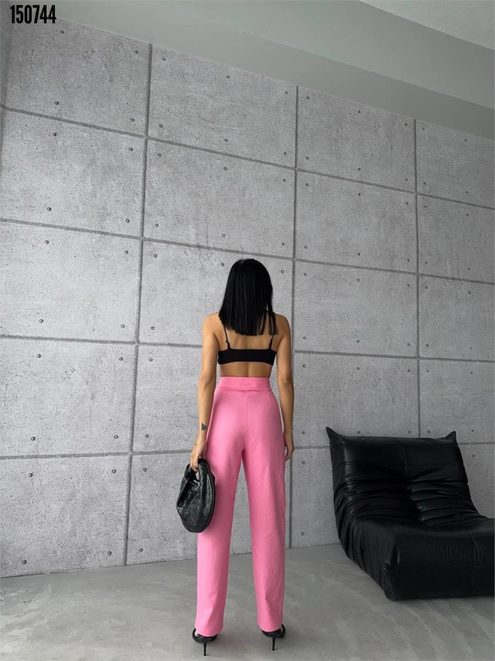PANTOLON KAPALI CEP 3 DÜĞME DETAYLI Pembe