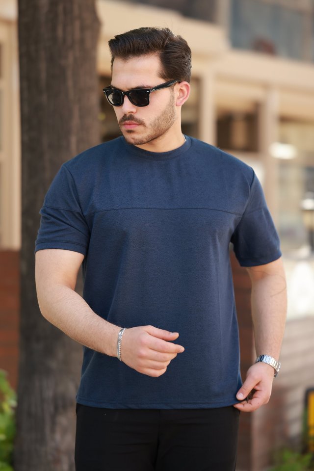 Erkek Oversize Bisiklet Yaka Kısa Kollu T-shirt (160100)