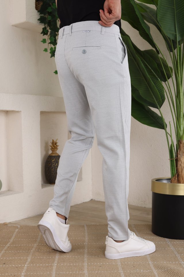 Erkek Casual Slim Fit Cord Desenli Kumaş Pantolon (159387)