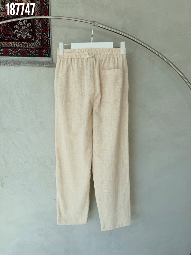 Erkek İthal Yıkamalı Keten Pantolon