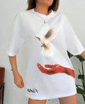 Dijital Baskılı T-Shirt - Beyaz (92749)