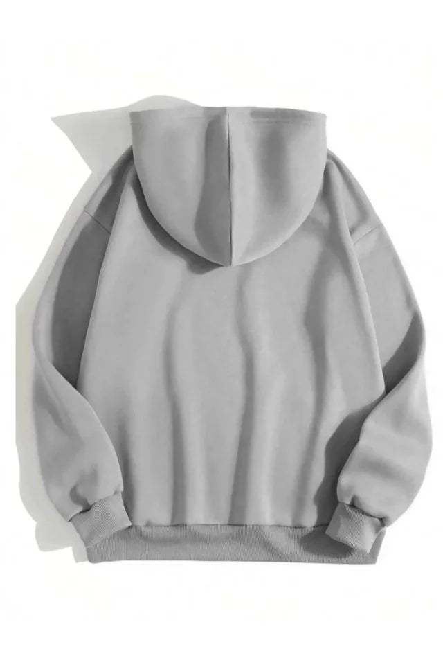 Erkek Düz Kapüşonlu Sweat - Boyalı Gri (93102)