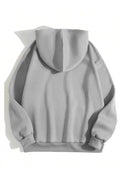 Erkek Düz Kapüşonlu Sweat - Boyalı Gri (93102)