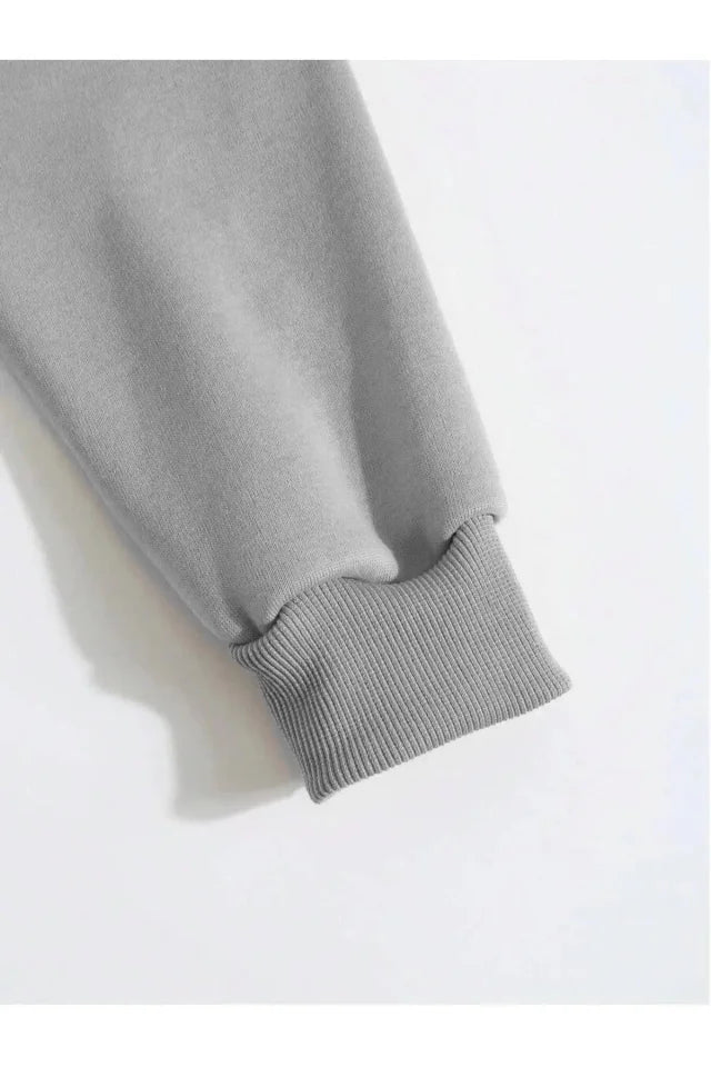 Erkek Düz Kapüşonlu Sweat - Boyalı Gri (93102)