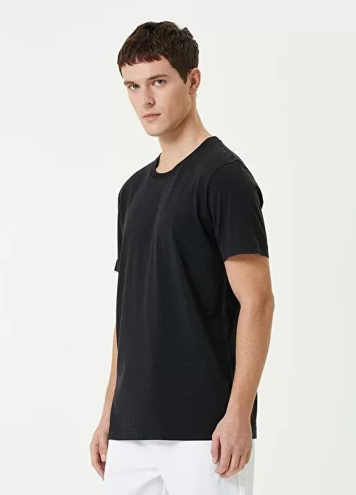 Unisex Basic Bisiklet Yaka Regular T-Shirt - Siyah (94826)