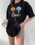 Bisiklet Yaka Baskılı Oversize T-Shirt - Siyah (101467)