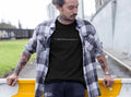 Erkek Bisiklet Yaka Baskılı Oversize T-Shirt - Siyah (102076)