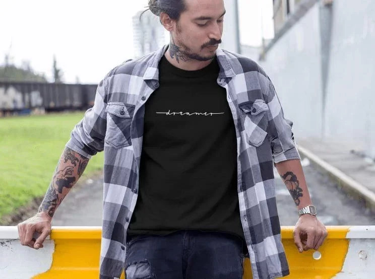 Erkek Bisiklet Yaka Baskılı Oversize T-Shirt - Siyah (102076)