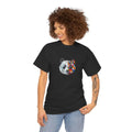 Unisex Bisiklet Yaka Baskılı T-Shirt - Siyah (102350)