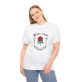 Unisex Bisiklet Yaka Baskılı T-Shirt - Beyaz (102359)