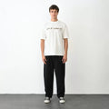Unisex Bisiklet Yaka Baskılı Oversize T-Shirt - Beyaz (104387)