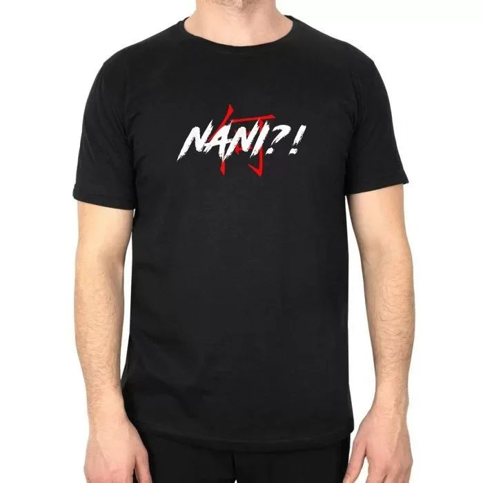 Unisex Bisiklet Yaka Baskılı Oversize T-Shirt - Siyah (104402)