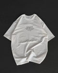 Unisex Bisiklet Yaka Baskılı Oversize T-Shirt - Beyaz (108503)