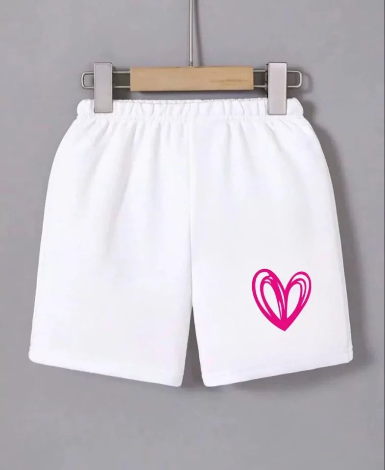 Beli Lastikli Baskılı Mini Şort - Beyaz (124160)