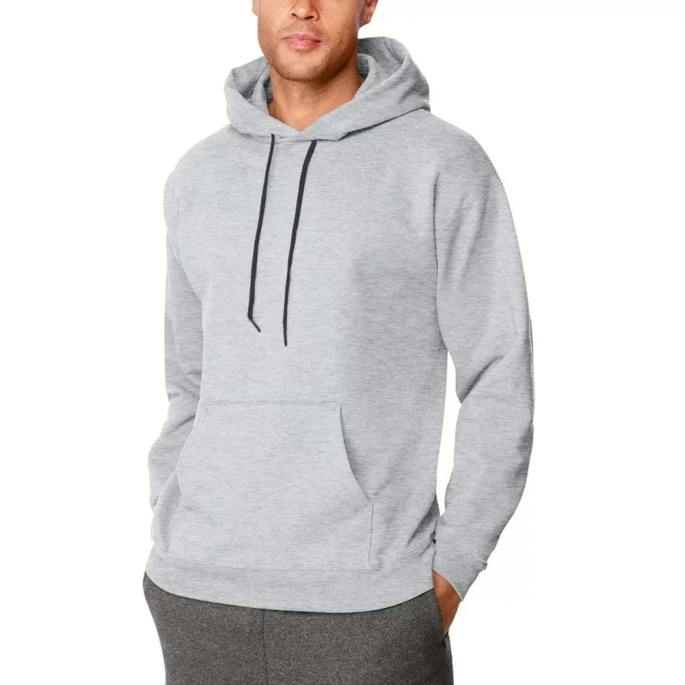 Erkek Uzun Kol Kapşonlu Basic Sweatshirt Hoodie - Gri (127779)