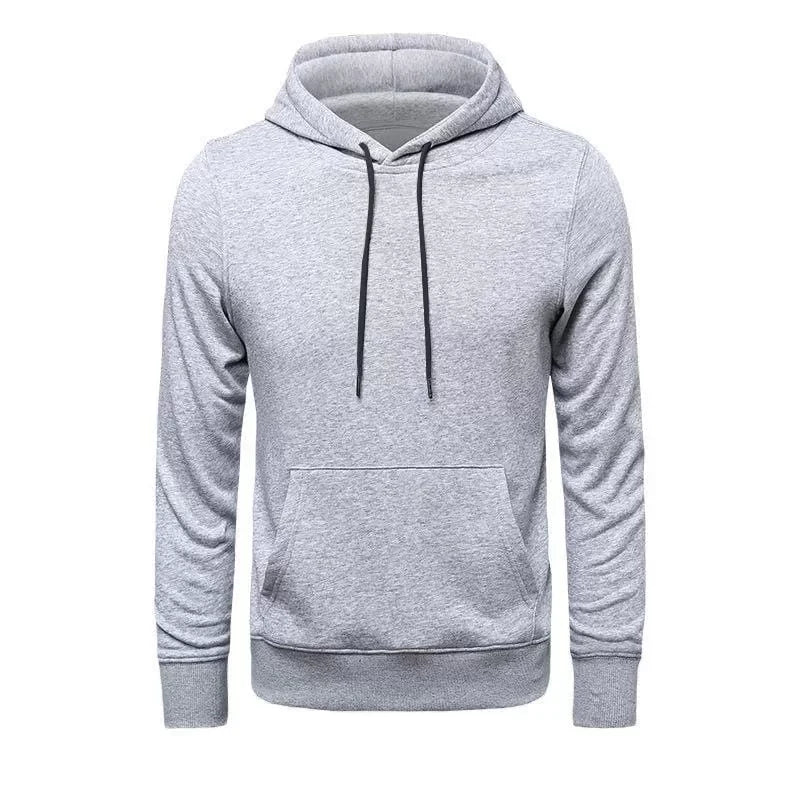 Erkek Uzun Kol Kapşonlu Basic Sweatshirt Hoodie - Gri (127779)