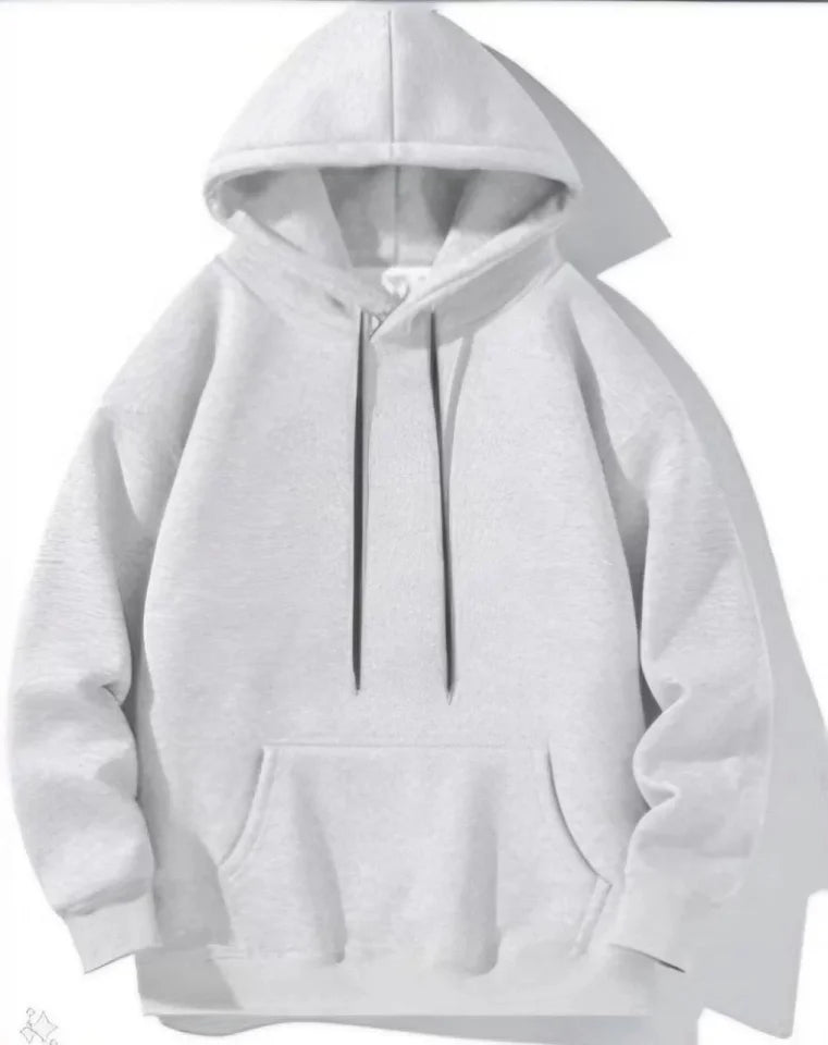 Erkek Uzun Kol Kapşonlu Basic Sweatshirt Hoodie - Gri (127784)
