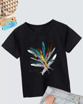 Kız Çocuk Baskılı T-Shirt- Siyah (130173)