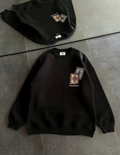 Bisiklet Yaka Baskılı SweatShirt - Siyah (131440)