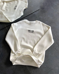 Bisiklet Yaka Üç İplik Baskılı Oversize SweatShirt - Beyaz (131699)