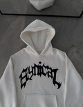 Kışlık Kapşonlu Baskılı Oversize SweatShirt- Beyaz (133014)