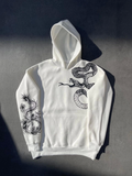 Uzun Kol Kapşonlu Baskılı SweatShirt - Beyaz (133157)