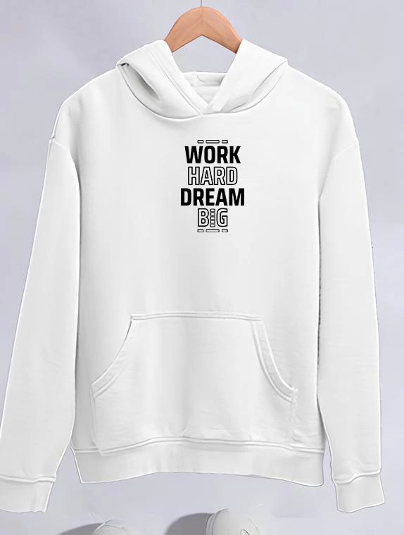 Kışlık Üç İplik Kapşonlu SweatShirt - Beyaz (133998)