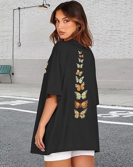 Bisiklet Yaka Baskılı T-shirt - Siyah (142453)