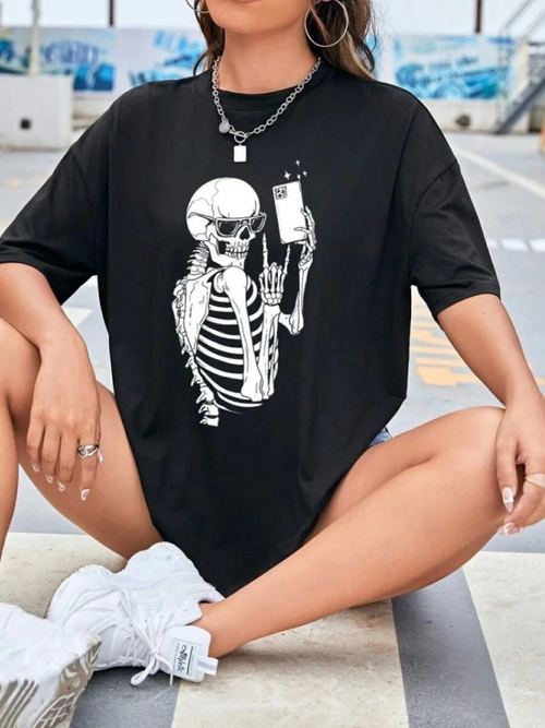 Baskılı T-shirt - Siyah (144673)