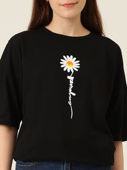 Baskılı T-shirt - Siyah (144674)