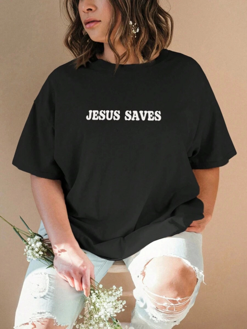 Baskılı T-shirt - Siyah (146027)