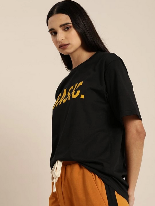 Baskılı T-shirt - Siyah (146029)