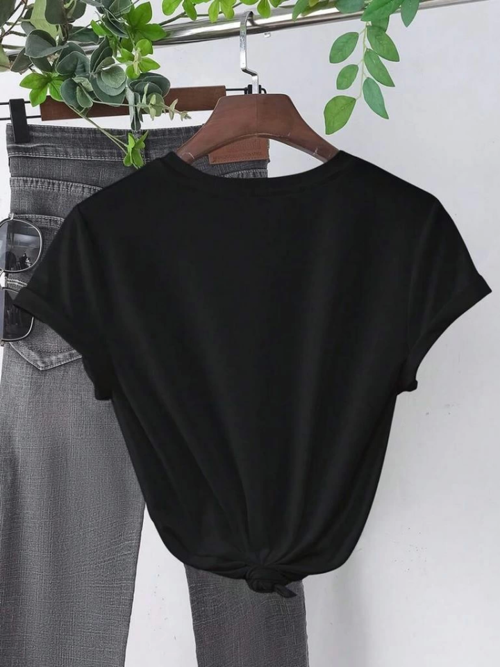 Baskılı T-shirt - Siyah (146032)