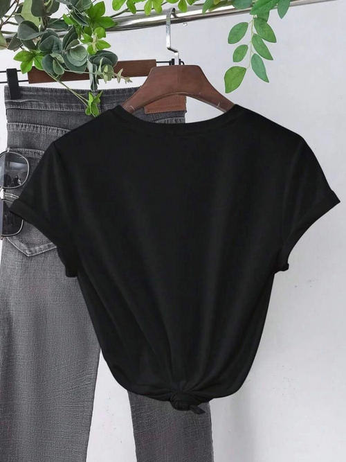 Baskılı T-shirt - Siyah (146033)