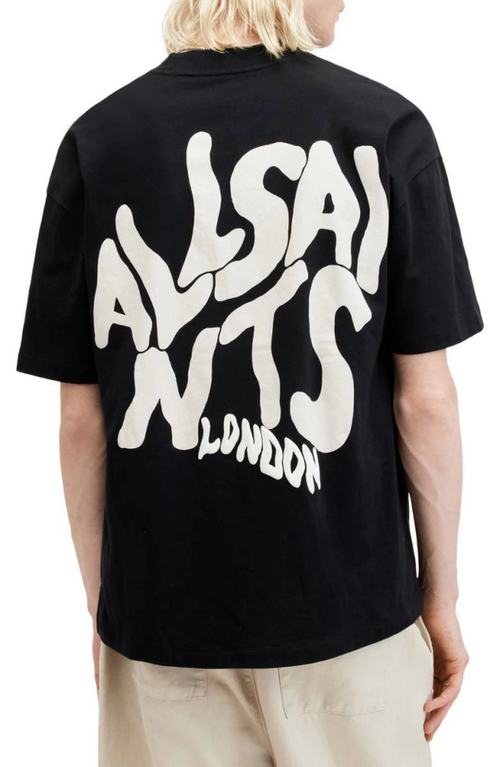 Erkek Baskılı Oversize T-shirt - Siyah (146099)