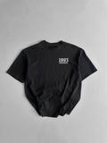 Baskılı Oversize Bisiklet Yaka T-shirt - Siyah (158752)