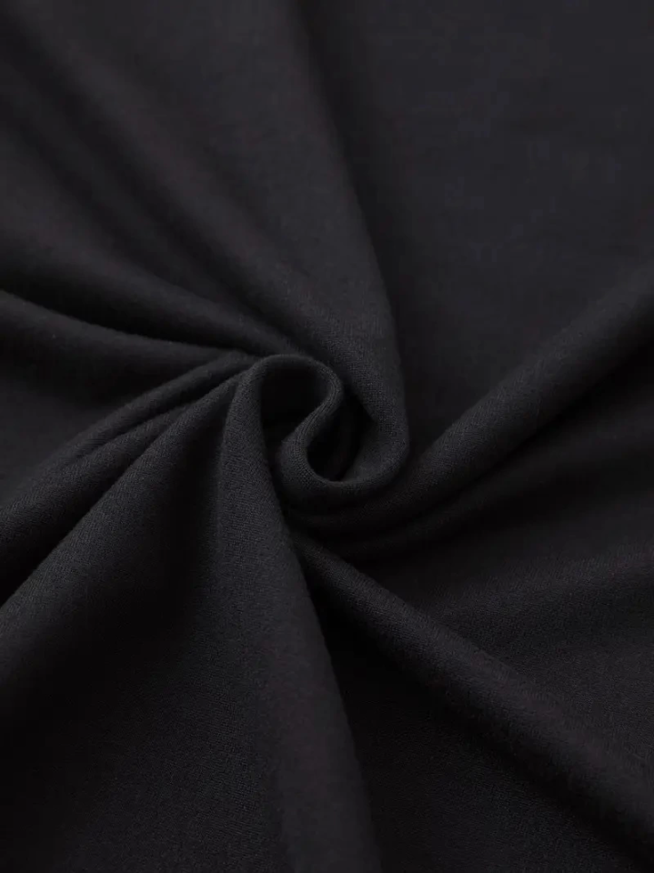 Baskılı Oversize Bisiklet Yaka T-shirt - Siyah (158823)