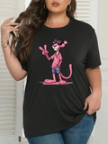 Baskılı Oversize Bisiklet Yaka T-shirt - Beyaz (158836)