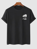 Baskılı Oversize Bisiklet Yaka T-shirt - Siyah (158846)
