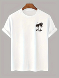 Baskılı Oversize Bisiklet Yaka T-shirt - Beyaz (158847)