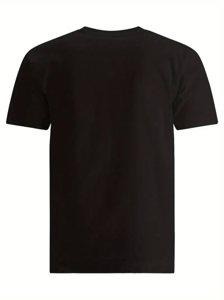 Baskılı Oversize Bisiklet Yaka T-shirt - Siyah (158852)