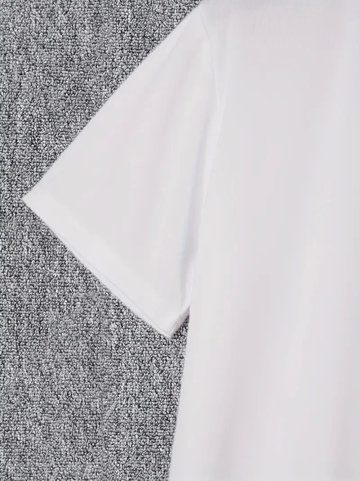 Baskılı Oversize Bisiklet Yaka T-shirt - Beyaz (158858)