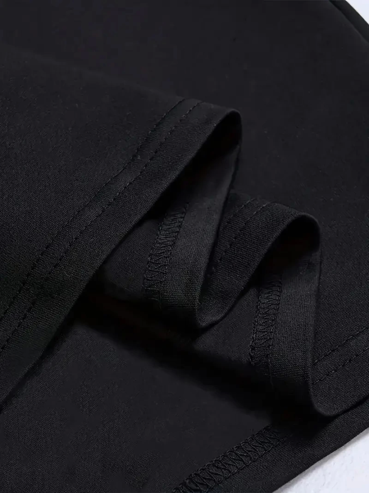 Baskılı Oversize Bisiklet Yaka T-shirt - Siyah (158902)