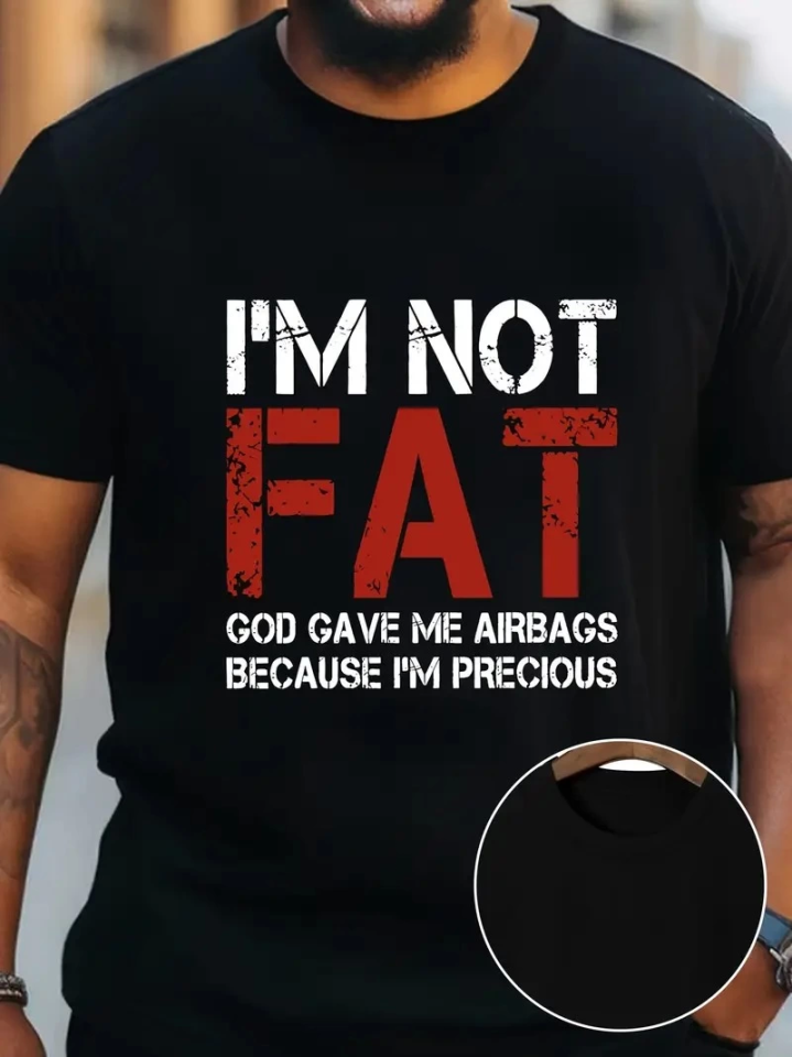 Baskılı Oversize Bisiklet Yaka T-shirt - Siyah (158905)